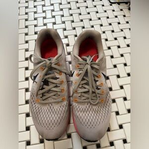 Nike Gray and Red Athletic Shoes with Breathable Mesh